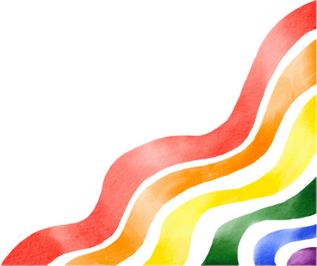 Rainbow  flag watercolor brush isolate on white background.LGBT  Pride month texture concept. Vector illustrationのイラスト素材