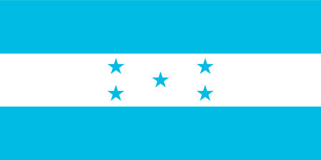Honduras flag wave isolated on png or transparent backgroundのイラスト素材
