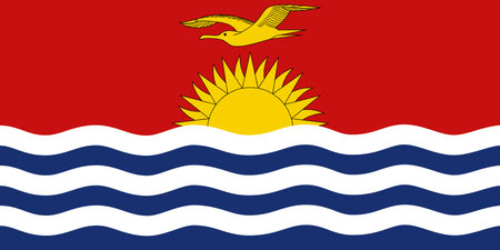 Kiribati flag wave isolated on png or transparent backgroundのイラスト素材