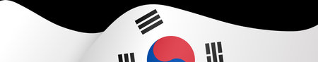South Korea flag wave isolated on png or transparent backgroundのイラスト素材