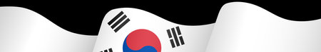 South Korea flag wave isolated on png or transparent backgroundのイラスト素材