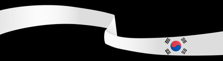South Korea flag wave isolated on png or transparent backgroundのイラスト素材