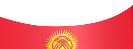 Kyrgyzstan flag wave isolated on png or transparent backgroundのイラスト素材