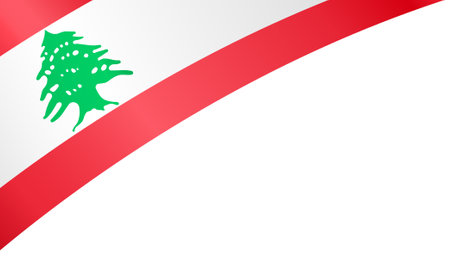 Lebanon flag wave isolated on png or transparent backgroundのイラスト素材