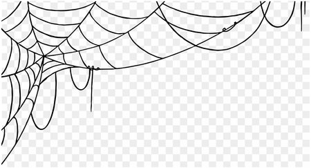Spooky Halloween party background with spiderwebs. Use it for posters, brochures, or online ads. It's a transparent PNG with space for your text. vectorのイラスト素材