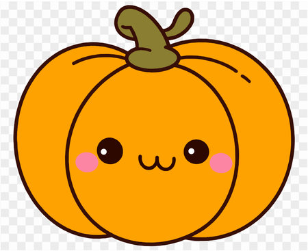 Cute pumpkin character isolated  on png for Thanksgiving  elementsのイラスト素材