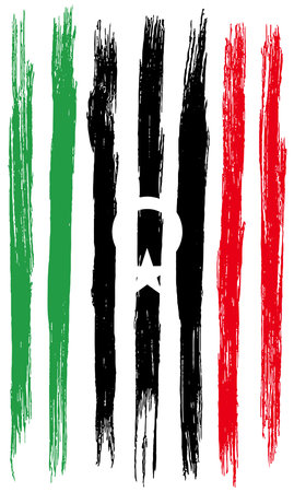 Libya flag with brush paint textured isolated  on png or transparent background vector illustrationのイラスト素材