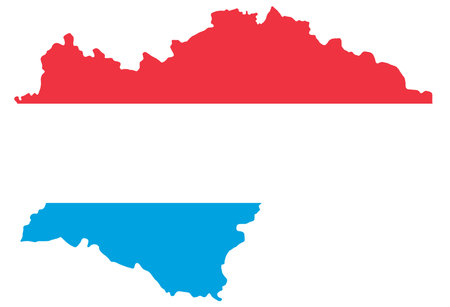 Luxembourg flag on map on transparent  background vector illustration.のイラスト素材