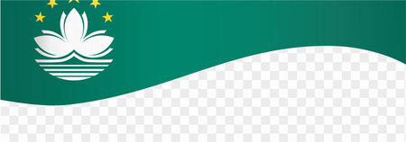 Macau flag wave isolated on png or transparent background vector illustration.のイラスト素材