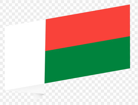 Madagascar  flag wave isolated on png or transparent background vector illustration.のイラスト素材