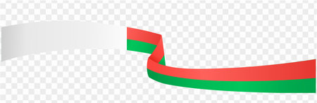 Madagascar  flag wave isolated on png or transparent background vector illustration.のイラスト素材