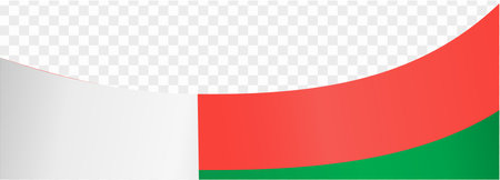 Madagascar  flag wave isolated on png or transparent background vector illustration.のイラスト素材