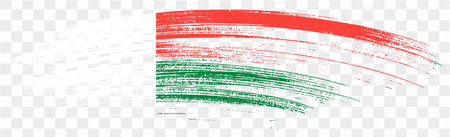 Madagascar flag with brush paint textured isolated  on png or transparent background vector illustrationのイラスト素材