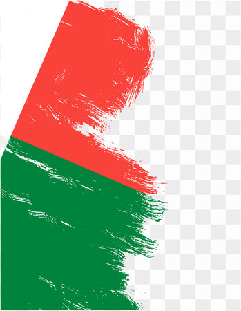 Madagascar flag with brush paint textured isolated  on png or transparent background vector illustrationのイラスト素材