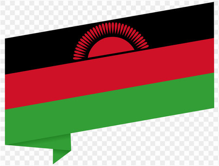 Malawi flag wave isolated on png or transparent background vector illustration.のイラスト素材
