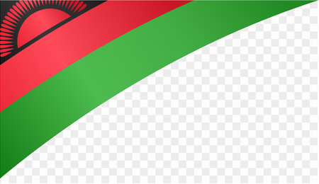 Malawi flag wave isolated on png or transparent background vector illustration.のイラスト素材