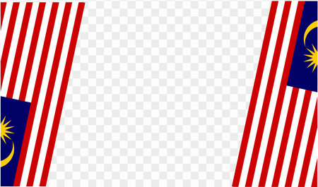 Malaysia  flag wave isolated on png or transparent background. vector illustration.のイラスト素材
