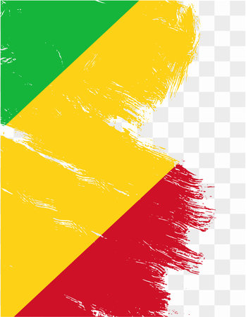 Mali flag with brush paint textured isolated  on png or transparent background. vector illustrationのイラスト素材