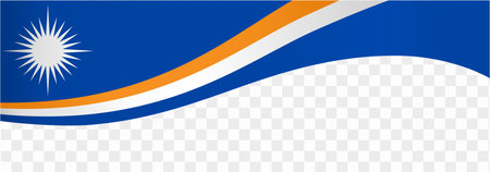 Marshall Islands flag wave isolated on png or transparent background. vector illustration.のイラスト素材