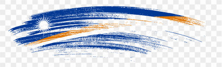 Marshall Islands flag with brush paint textured isolated  on png or transparent background. vector illustrationのイラスト素材