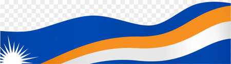 Marshall Islands flag wave isolated on png or transparent background. vector illustration.のイラスト素材