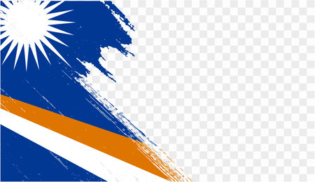 Marshall Islands flag with brush paint textured isolated  on png or transparent background. vector illustrationのイラスト素材