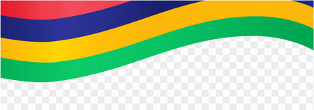 Mauritius flag wave isolated on png or transparent background. vector illustration.のイラスト素材