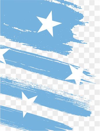 Micronesia flag with brush paint textured isolated  on png or transparent background. vector illustrationのイラスト素材