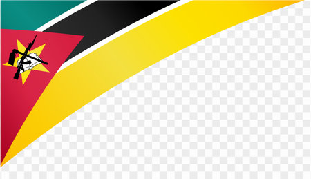 Mozambique flag wave isolated on png or transparent background. vector illustration.のイラスト素材