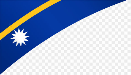 Nauru flag wave isolated on png or transparent background vector illustration.のイラスト素材