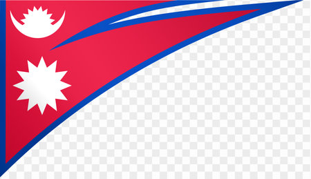 Nepal flag wave isolated on png or transparent background. vector illustration.のイラスト素材