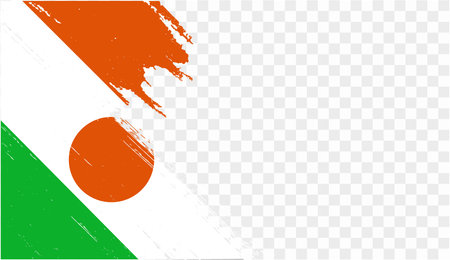 Niger flag with brush paint textured isolated  on png or transparent background. vector illustrationのイラスト素材