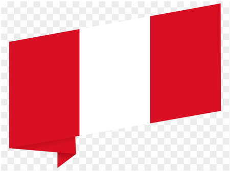 Peru flag wave isolated on png or transparent background vector illustration.のイラスト素材