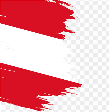 Peru flag with brush paint textured isolated  on png or transparent background. vector illustrationのイラスト素材