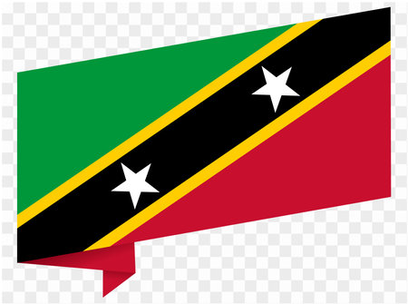 Saint Kitts and Nevis flag wave isolated on png or transparent background vector illustration.のイラスト素材