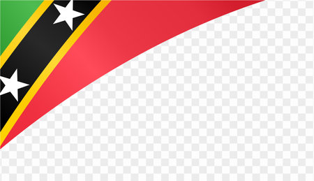 Saint Kitts and Nevis flag wave isolated on png or transparent background vector illustration.のイラスト素材