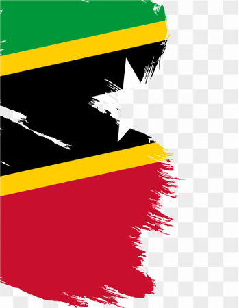 Saint Kitts and Nevis flag brush paint textured isolated  on png or transparent background. vector illustrationのイラスト素材