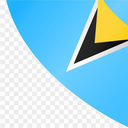 Saint Lucia flag wave isolated on png or transparent background vector illustration.のイラスト素材