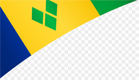 Saint Vincent and the Grenadines flag wave isolated on png or transparent background vector illustration.のイラスト素材