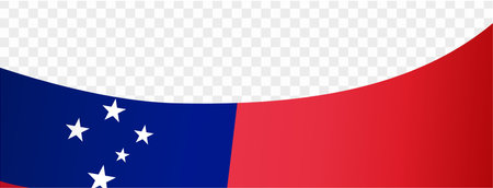 Samoa flag wave isolated on png or transparent background vector illustration.のイラスト素材
