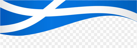 Scotland flag wave isolated on png or transparent background vector illustration.のイラスト素材