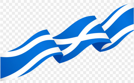 Scotland flag wave isolated on png or transparent background vector illustration.のイラスト素材