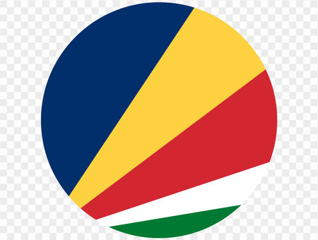 Seychelles flag button on png or transparent background. vector illustration.のイラスト素材