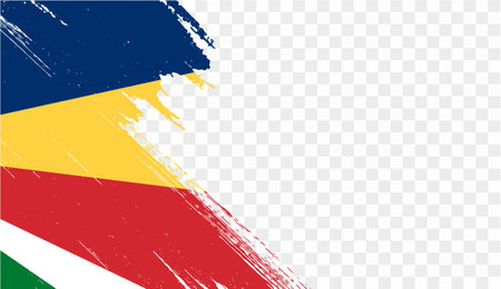 Seychelles flag brush paint textured isolated  on png or transparent background. vector illustrationのイラスト素材