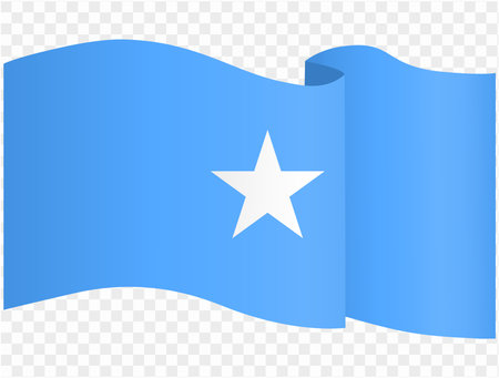Somalia flag  wave isolated on png or transparent background vector illustration.のイラスト素材