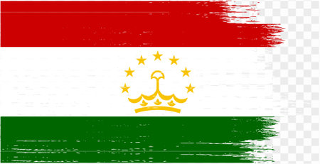 Tajikistan flag brush paint textured isolated  on png or transparent background. vector illustrationのイラスト素材