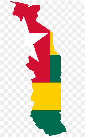 Togo map flag  isolated on png or transparent background vector illustration.のイラスト素材