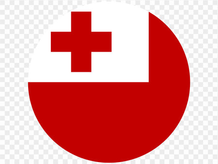 Tonga flag button on png or transparent background. vector illustration.のイラスト素材