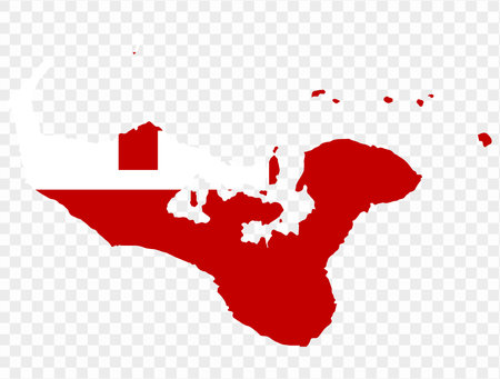 Tonga map flag  isolated on png or transparent background vector illustration.のイラスト素材