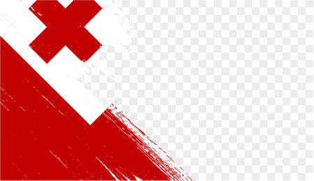 Tonga flag brush paint textured isolated  on png or transparent background. vector illustrationのイラスト素材